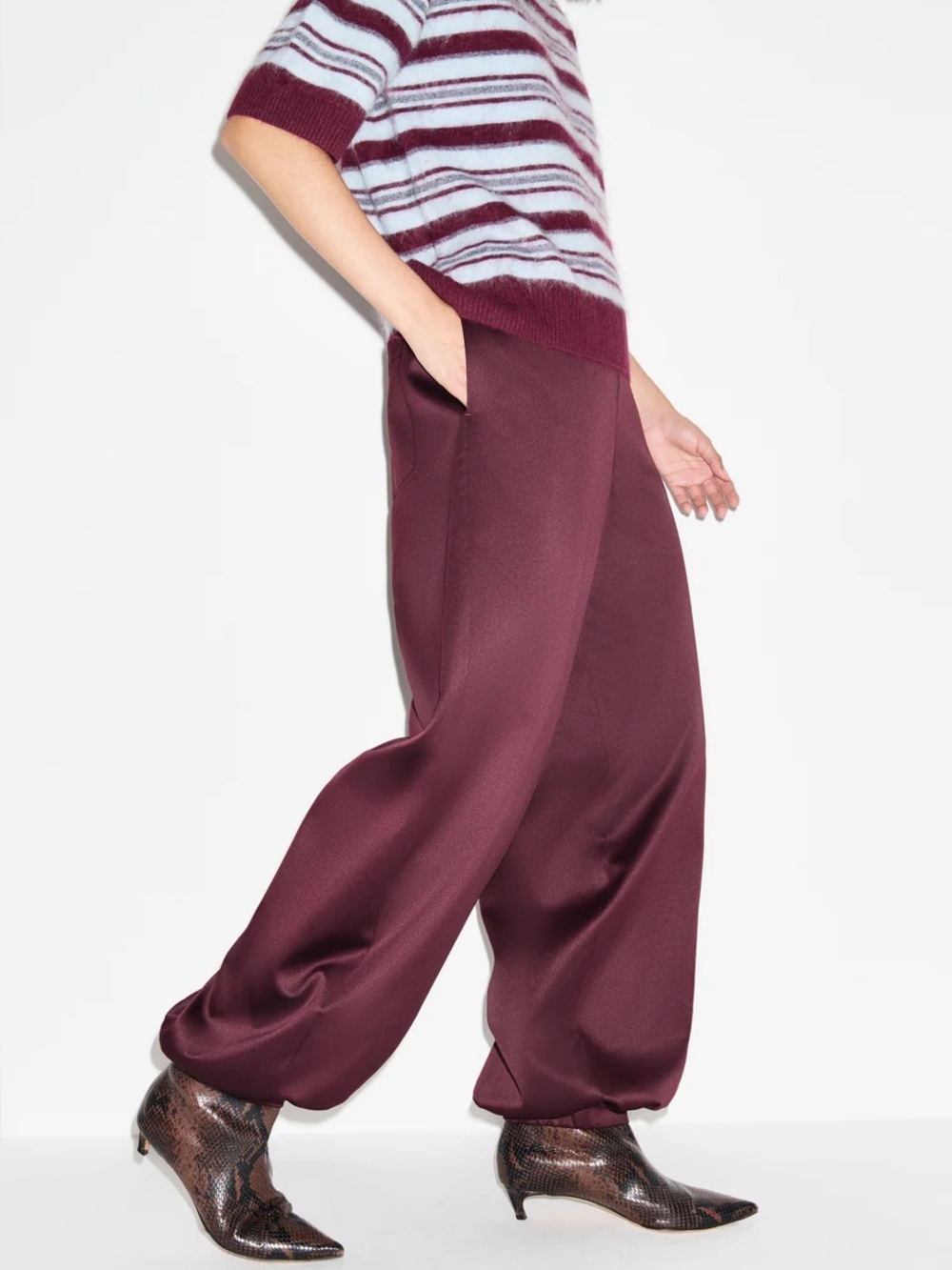 NWT ALIGNE MERYL SATIN BALLOON TROUSERS